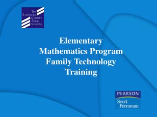 Elementary Mathematics Program Family Technology Training