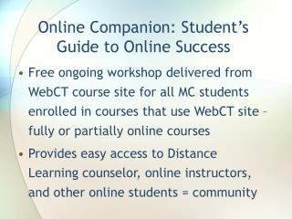 Online Companion: Student’s Guide to Online Success