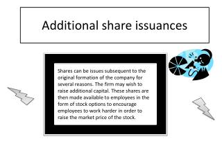 Additional share issuances