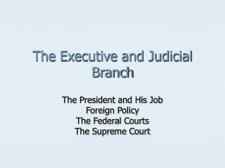 The Executive and Judicial Branch