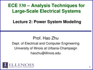 ECE 530 – Analysis Techniques for Large-Scale Electrical Systems