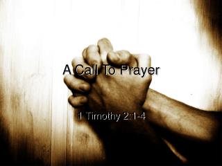 A Call To Prayer