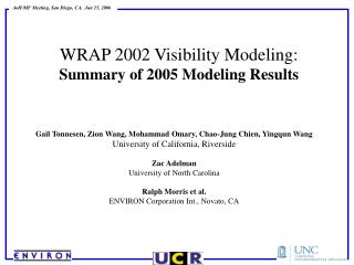 WRAP 2002 Visibility Modeling: Summary of 2005 Modeling Results