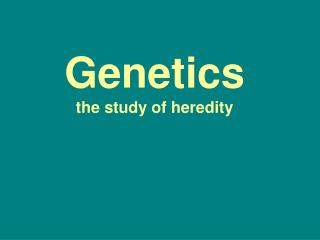 Genetics the study of heredity