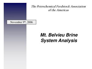 Mt. Belvieu Brine System Analysis