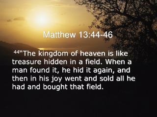 Matthew 13:44-46