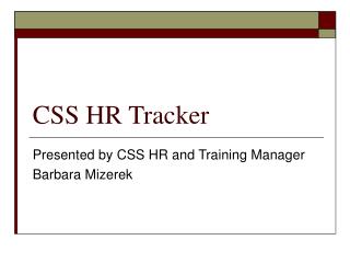 CSS HR Tracker
