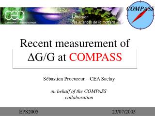 Recent measurement of ΔG/G at COMPASS