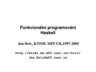Funkcionální programování Haskell
