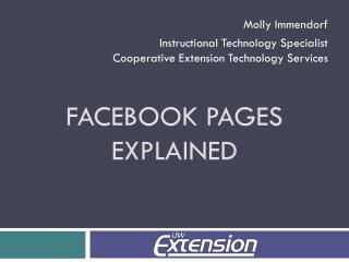 Facebook Pages Explained