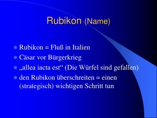 Rubikon (Name)
