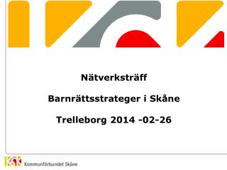 Nätverksträff Barnrättsstrateger i Skåne Trelleborg 2014 -02-26