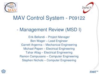 MAV Control System - P09122 - Management Review (MSD I)