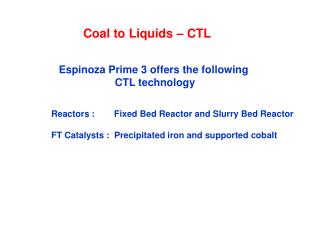 Coal to Liquids – CTL