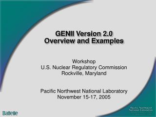 GENII Version 2.0 Overview and Examples