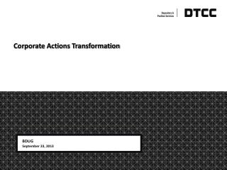 Corporate Actions Transformation