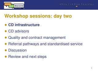 Workshop sessions: day two