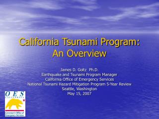 California Tsunami Program: An Overview