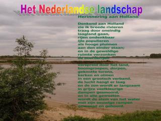 Het Nederlandse landschap
