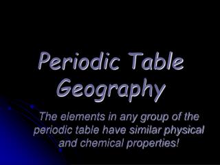 Periodic Table Geography