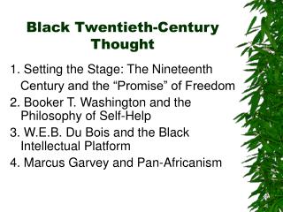 Black Twentieth-Century Thought
