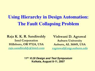Using Hierarchy in Design Automation: The Fault Collapsing Problem