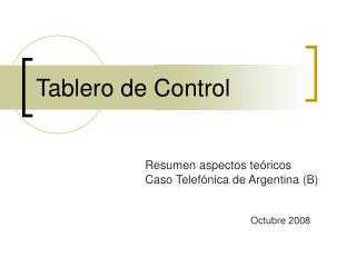 Tablero de Control