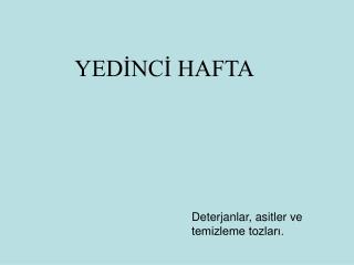 YEDİNCİ HAFTA