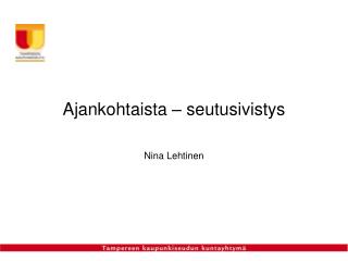 Ajankohtaista – seutusivistys