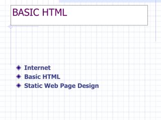 BASIC HTML