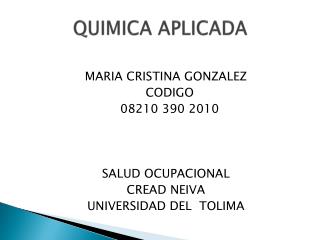 QUIMICA APLICADA