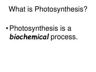 What is Photosynthesis?