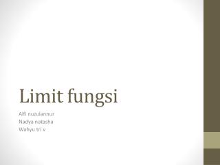 Limit fungsi