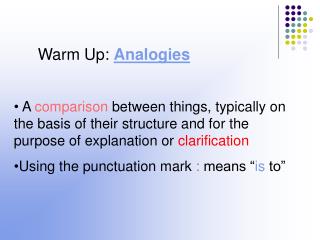 Warm Up: Analogies