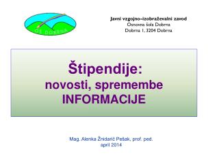 Štipendije: novosti, spremembe INFORMACIJE