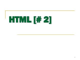 HTML [# 2]