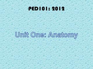 PED101: 2012