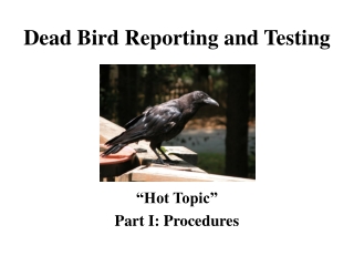 Dead Bird Reporting and Testing