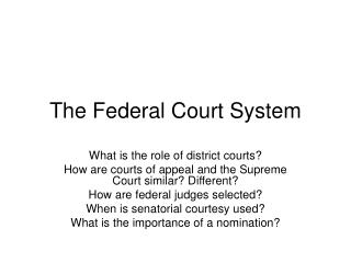 The Federal Court System