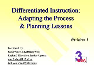 Differentiated Instruction: Adapting the Process &amp; Planning Lessons