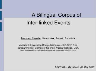 A Bilingual Corpus of Inter-linked Events