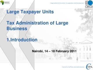 Large Taxpayer Units Tax Administration of Large Business 1.Introduction