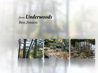 from Underwoods Ben Jonson
