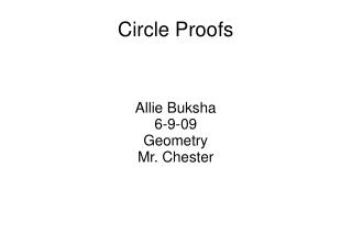 Circle Proofs