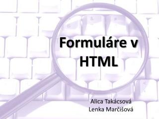 Formuláre v HTML