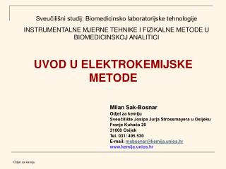 UVOD U ELEKTROKEMIJSKE METODE