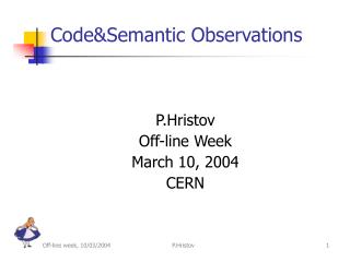 Code&amp;Semantic Observations
