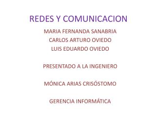 REDES Y COMUNICACION