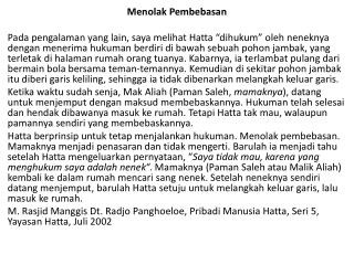 Menolak Pembebasan