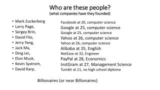 Who are these people? (what companies have they founded)
